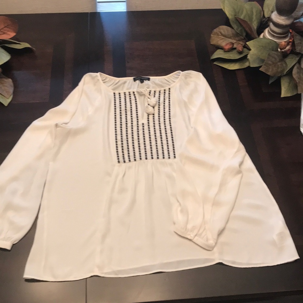 White shirt with black details